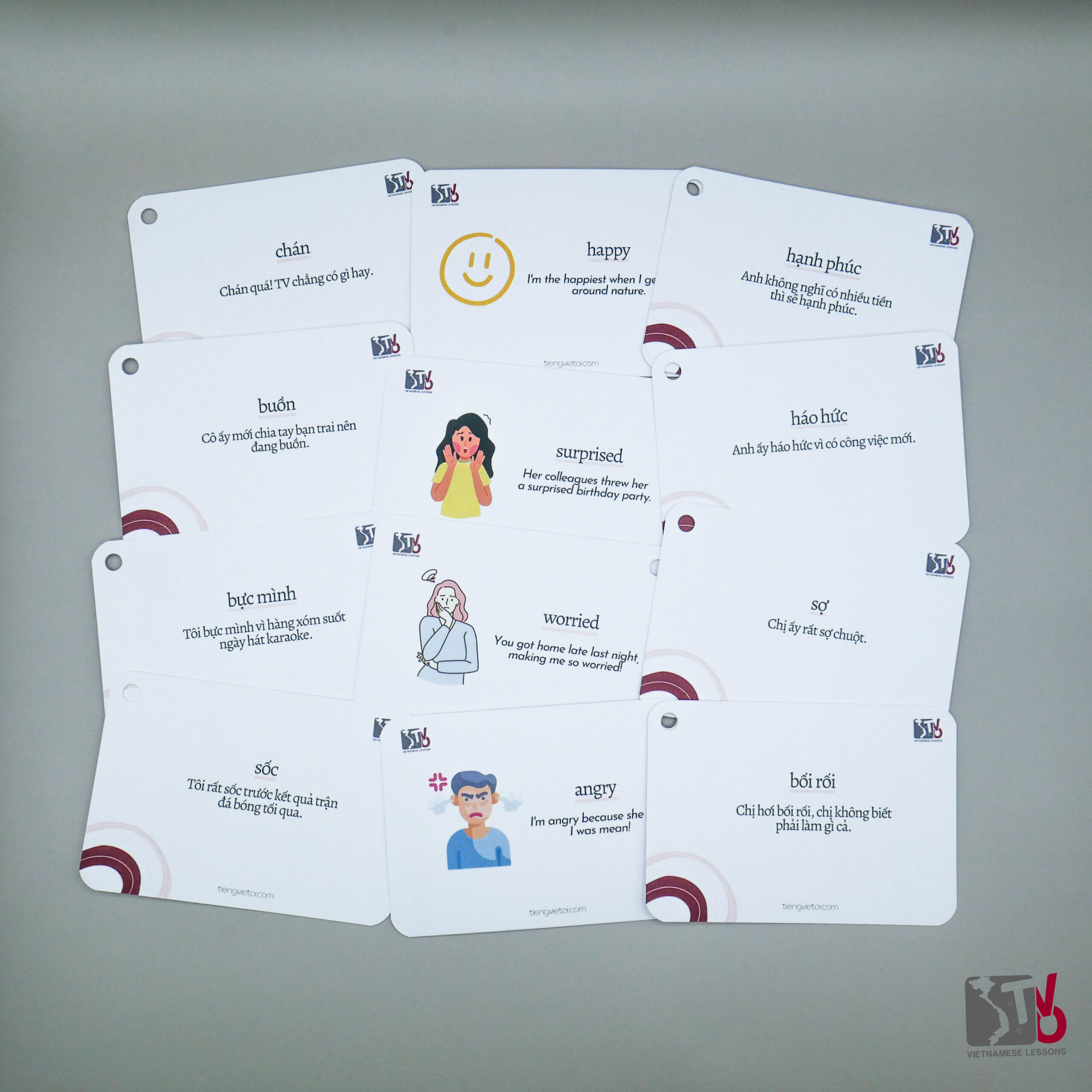 Vietnamese Feelings and Emotions Flashcards 7 Vietnamese Feelings and Emotions Flashcards - Tieng Viet Oi